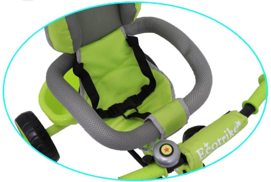 Dětská tříkolka Baby Mix Ecotrike s bezpečnostními pásy light blue - obrázek 2