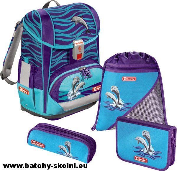 Školní aktovka Hama 4 dílný set Step by Step Light 2 Delfíni - Doprava Zdarma - obrázek 1