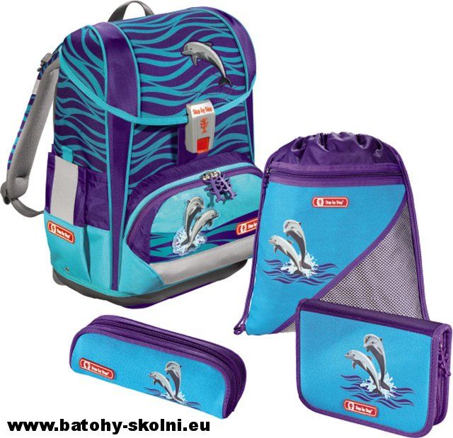 Školní aktovka Hama 4 dílný set Step by Step Light 2 Delfíni - Doprava Zdarma - obrázek 2