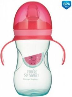 Tréninkový hrníček Canpol Babies s úchyty So Cool - růžový, 270 ml - obrázek 1