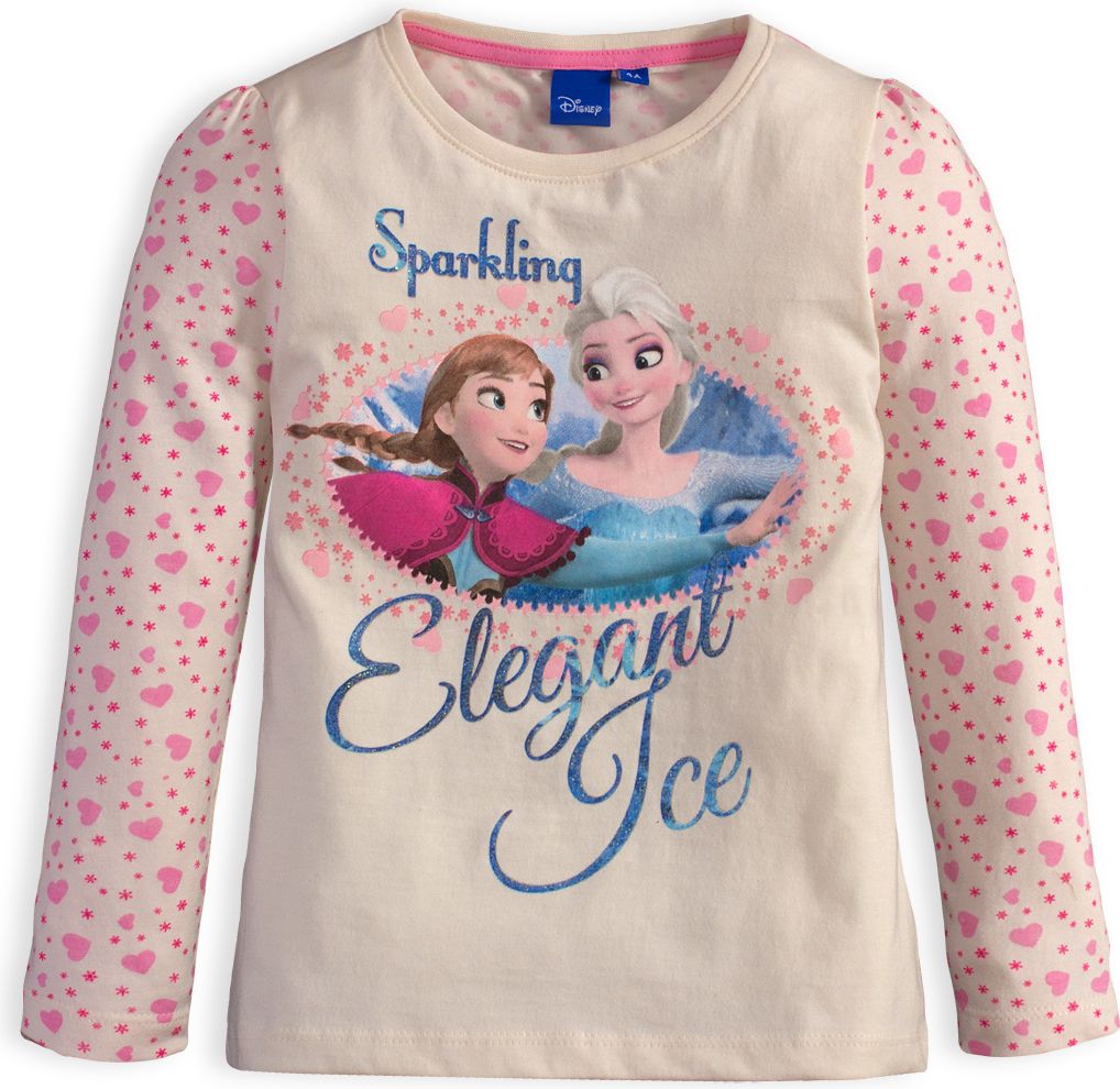 Dívčí tričko Disney FROZEN ELEGANT ICE krémové Velikost: 128 - obrázek 1
