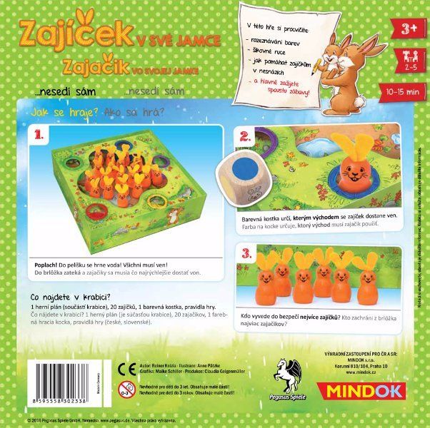 Společenská hra Zajíček v své jamce, MINDOK - obrázek 3