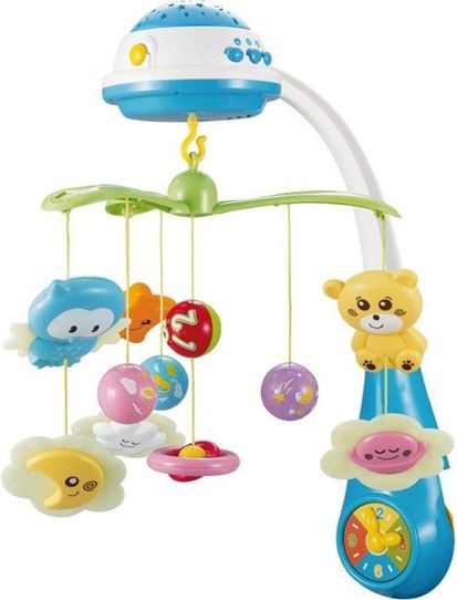 Kolotoč nad postýlku se světelným projektorem Baby Mix grey - obrázek 2