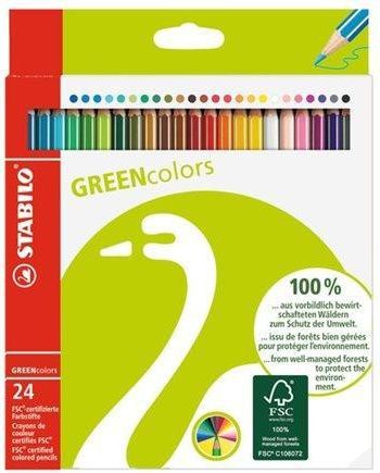 Barevné pastelky "GreenColours", 24ks, šestihranné, STABILO, set 24 ks - obrázek 1