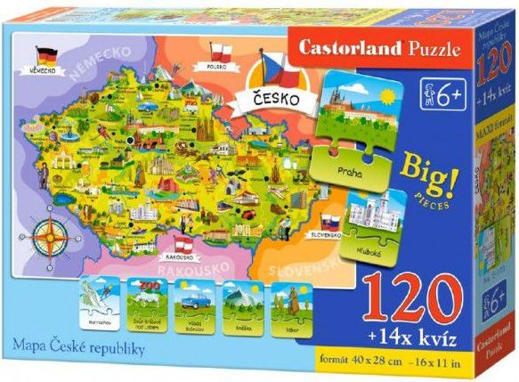 TEDDIES MAPA ČESKÉ REPUBLIKY 120 dílků - obrázek 1