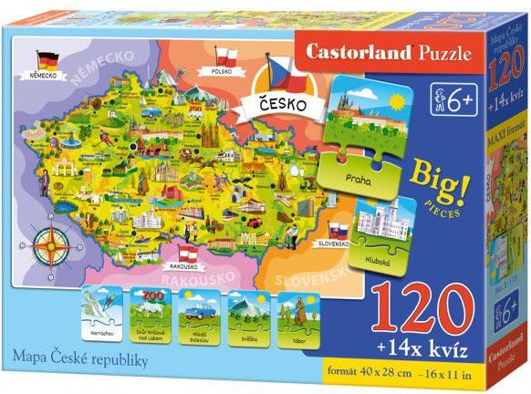TEDDIES MAPA ČESKÉ REPUBLIKY 120 dílků - obrázek 3