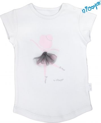 Dětské bavlněné tričko Nicol, Baletka - krátký rukáv, šedé, vel. 128 - obrázek 1