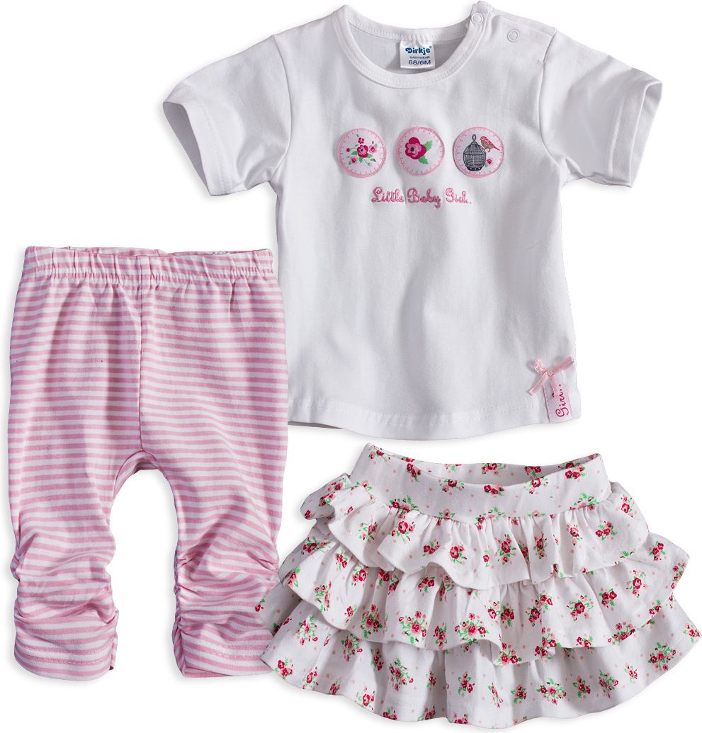 Kojenecká dívčí souprava DIRKJE LITTLE BABY bílá Velikost: 56 - obrázek 1