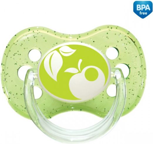 Dětský cumlík Canpol babies 0-6m silikonové třešinka NATURE 22/410 zelený - obrázek 1