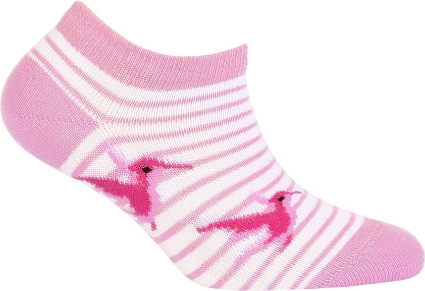 Dívčí kotníkové ponožky WOLA PTÁČEK růžové Velikost: 21-23 - obrázek 1