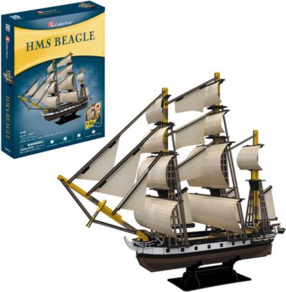 CUBICFUN 3D puzzle Loď HMS Beagle 186 dílků - obrázek 1