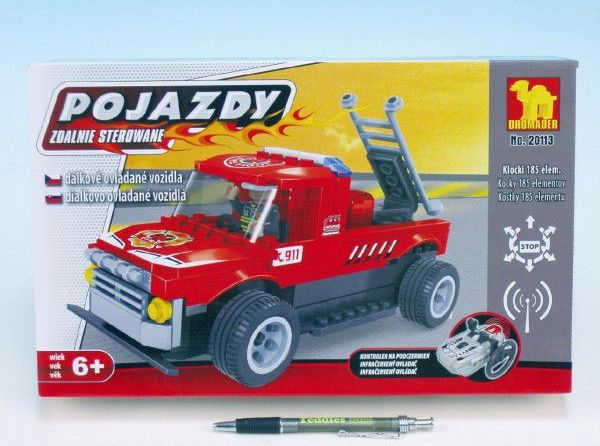 Dromader Auto RC Hasiči 20113 Stavebnice na vysílačku na baterie 18v krabici 34x21x7cm - obrázek 1