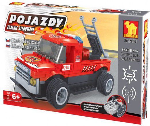 Dromader Auto RC Hasiči 20113 Stavebnice na vysílačku na baterie 18v krabici 34x21x7cm - obrázek 3