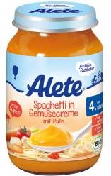Alete BIO Příkrm špagety + zelenina + krůta 4m+ 190 g - obrázek 1
