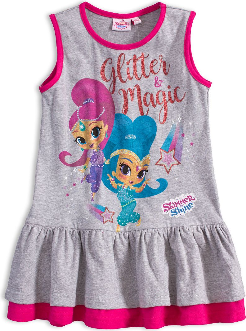 Dívčí letní šaty SHIMMER & SHINE GLITTER šedé Velikost: 110 - obrázek 1