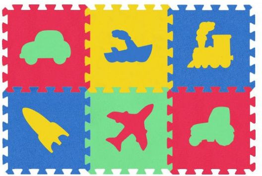 MALÝ GÉNIUS Pěnové puzzle MAXI 6 Dopravní prostředky 8mm (mix-4) - obrázek 1