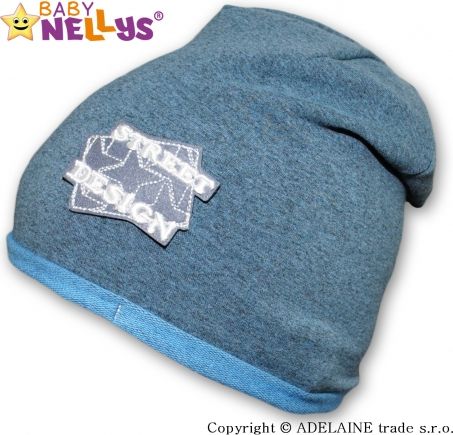 Bavlněná čepička Street Baby Nellys ® - tm.modrý melír - obrázek 1