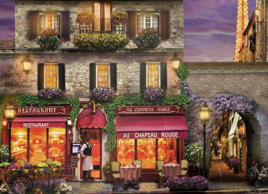 EUROGRAPHICS Puzzle Restaurace Červený klobouk 1000 dílků - obrázek 1
