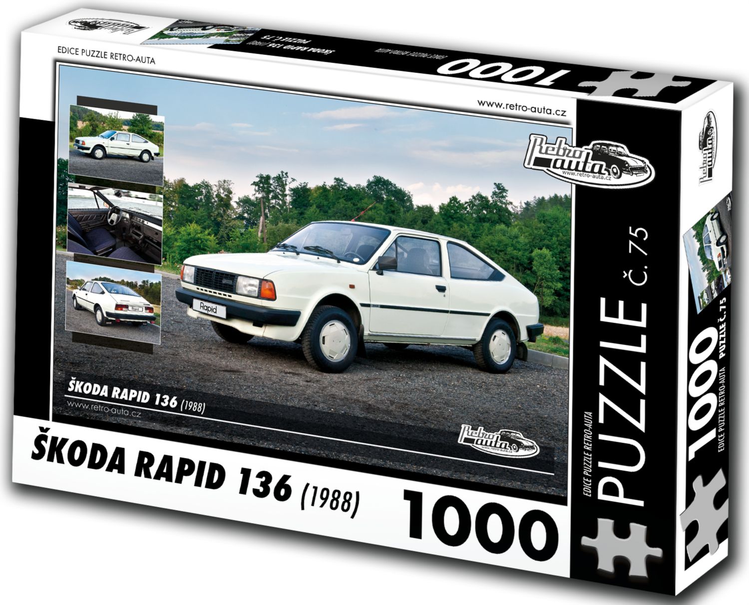 RETRO-AUTA Puzzle č. 75 Škoda RAPID 136 (1988) 1000 dílků - obrázek 1