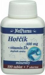 Medpharma Hořčík 300 mg + vitamín D3 107 tablet - obrázek 1