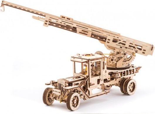 UGEARS 3D puzzle Truck UGM-11 s požárním žebříkem 537 dílků - obrázek 1