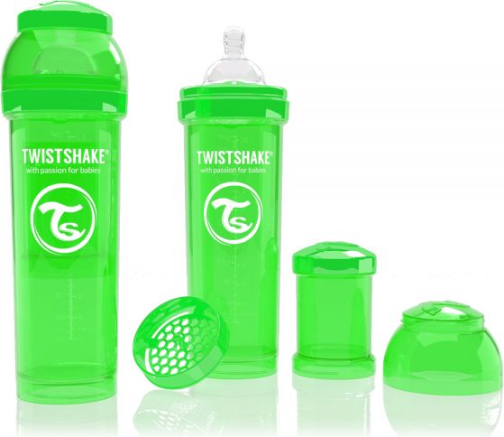 Twistshake antikoliková láhev 330ml GREEN - obrázek 1