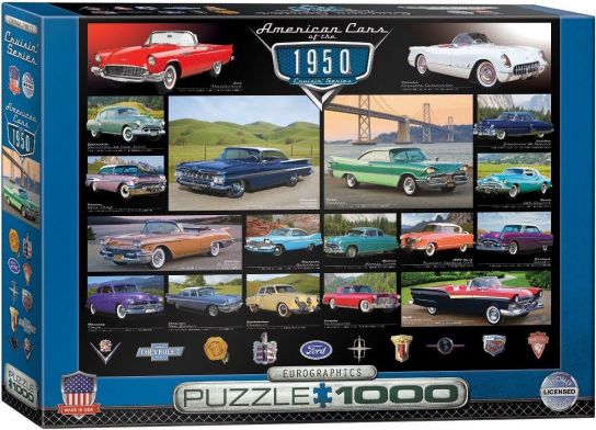 EUROGRAPHICS Puzzle Americká auta z roku 1950, 1000 dílků - obrázek 1