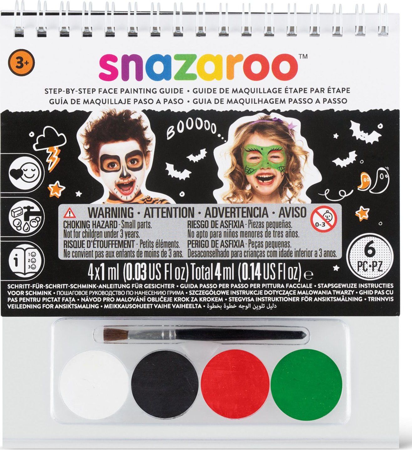 SNAZAROO Barvy na obličej s postupem (černá sada) - obrázek 1