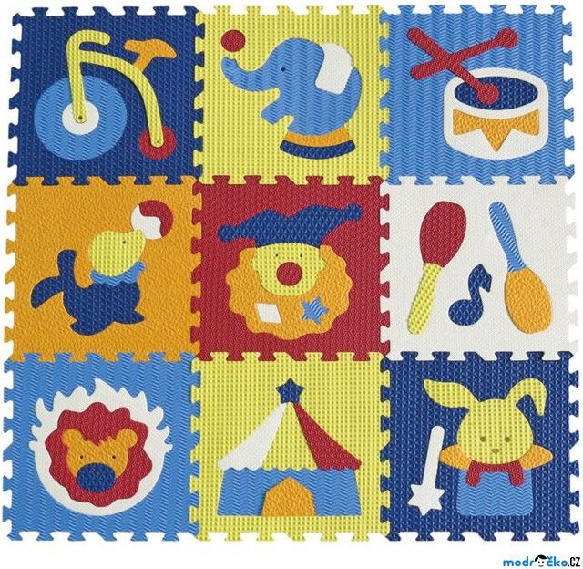 Puzzle pěnové - 30x30cm, 9ks, Cirkus - obrázek 1