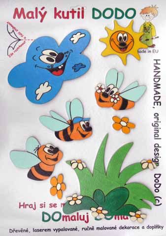 DoDo Sestava Louka barva - včelky SLB3 18x13cm (2ks), 10x7cm (5ks) - obrázek 1