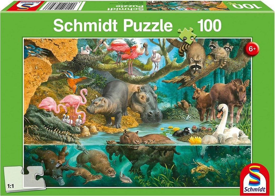 SCHMIDT Puzzle Zvířecí rodiny u řeky 100 dílků - obrázek 2