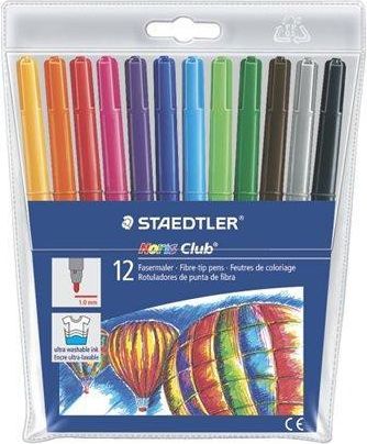 Fixy "Noris Club 325", 12 barev, sada, 1 mm, vypratelné, STAEDTLER, set 12 ks - obrázek 1