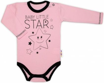Baby Nellys Body dlouhý rukáv, růžové, Baby Little Star, Velikost koj. oblečení 56 (1-2m) - obrázek 1