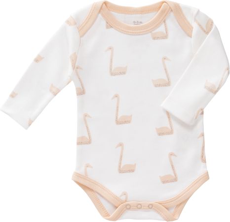 Fresk Body s dlouhým rukávem Swan pale peach, newborn - obrázek 1