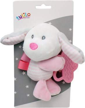 Plyšová hračka Tulilo s kousátkem Pejsek, 16 cm - růžový - obrázek 1