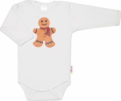 Body dlouhý rukáv Perníček - bílé, Velikost koj. oblečení 86 (12-18m) - obrázek 1