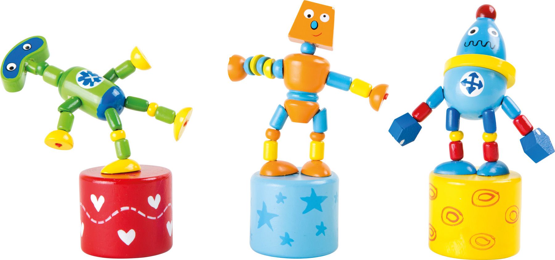 SMALL FOOT BY LEGLER Dřevěný mačkací robot 1 ks zelený - obrázek 1