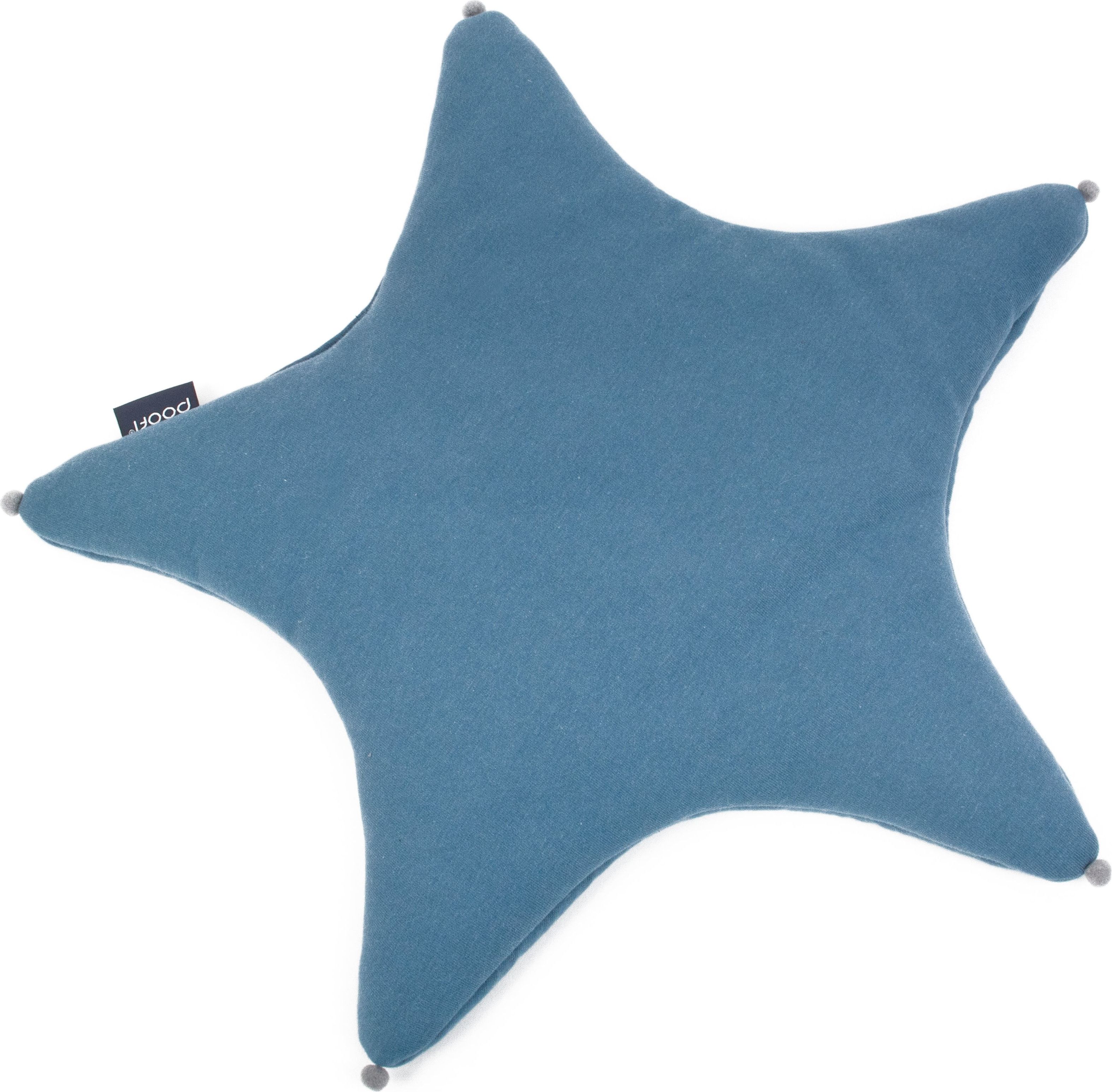 POOFI Polštář Hvězdička ORGANIC & COLOR v denim barvě 41 x 33 cm - obrázek 1