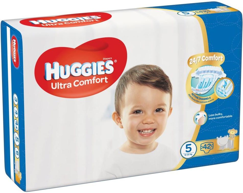 HUGGIES® Ultra Comfort Jumbo 5 (12-22 kg) 42 ks - obrázek 1