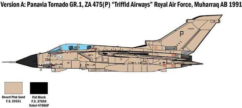 ITALERI Model Kit letadlo 2783 - TORNADO GR.1/IDS - GULF WAR (1:48) - obrázek 2