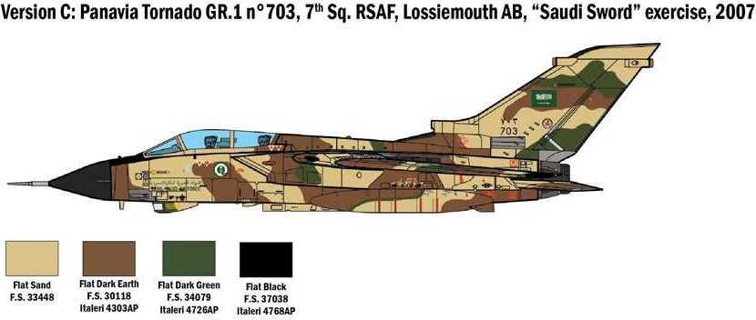 ITALERI Model Kit letadlo 2783 - TORNADO GR.1/IDS - GULF WAR (1:48) - obrázek 4