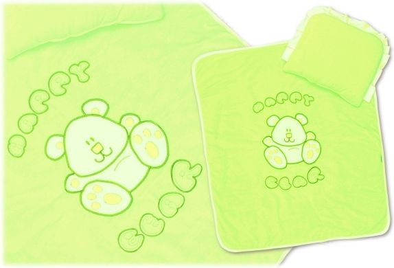 TERJAN Sada do kočárku velur - Happy Bear - zelená - obrázek 1