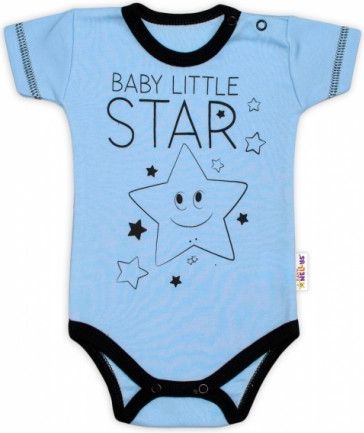 Body krátký rukáv Baby Nellys, Baby Little Star - modré, Velikost koj. oblečení 56 (1-2m) - obrázek 1