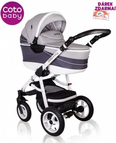 Kočárek APRILIA Coto Baby 2v1 - pattern light grey - obrázek 1