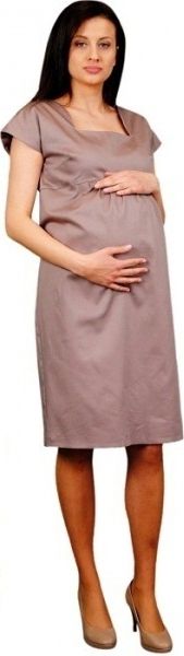 Be MaaMaa Be MaaMaa Těhotenské šaty ELA - béžová - obrázek 1