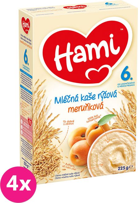 4x HAMI Rýžová s meruňkami (225g) - mléčná kaše - obrázek 1
