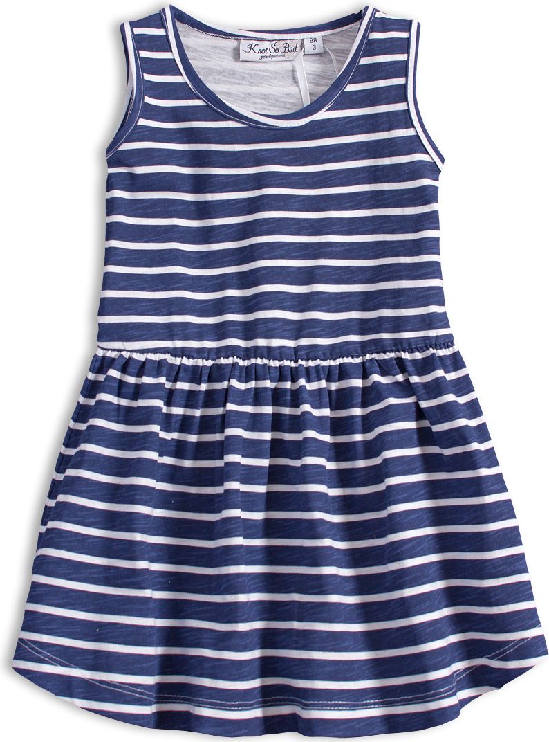 Dívčí letní šaty KNOT SO BAD PROUŽKY modré Velikost: 104 - obrázek 1