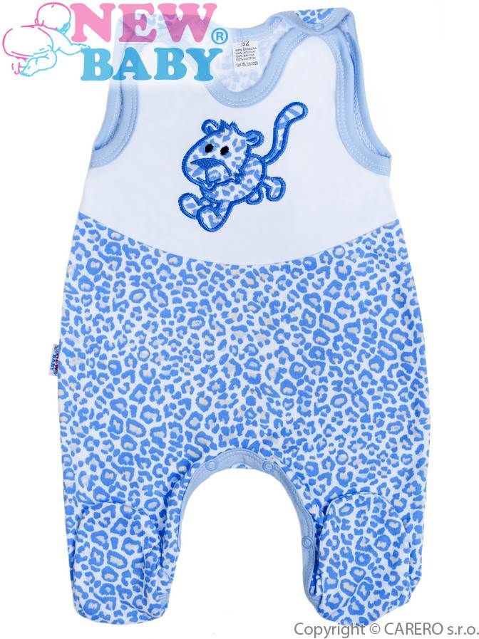 Kojenecké dupačky celorozepínací New Baby Leopardík modré Modrá 74 (6-9m) - obrázek 1