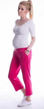 Be MaaMaa Těhotenské 7/8 bederní kalhoty - amarant, vel. L - obrázek 1