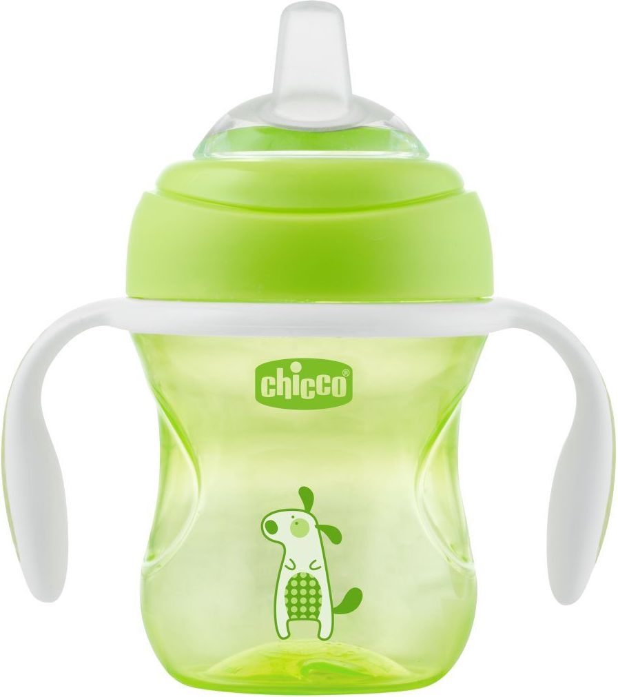 CHICCO Hrneček Učíme se s držadly 200 ml, zelený 4m+ - obrázek 1